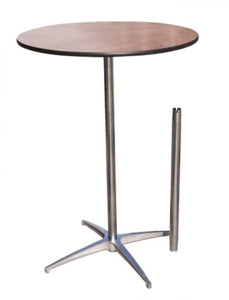 Mange-Debout Alu-bois diamètre 75 cm transformable en table
