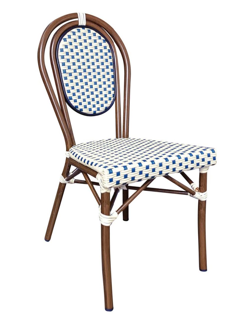 Chaise BASTILLE empilable Crème et Bleu